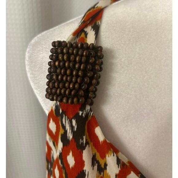 Apt 9 Babydoll Boho Beaded Tie Neck Halter Top Summer New Size XL - Picture 5 of 12